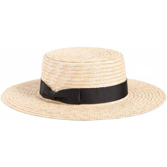 LACK OF COLOR Accessories - NEW LACK OF COLOR women's spencer straw boater hat in natural/black